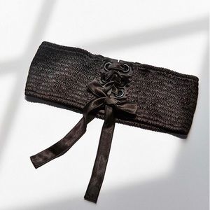 Satin Corset Belt in Black from Urban Outfitters